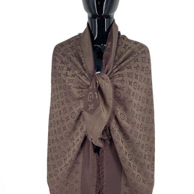 Louis Vuitton Pink Monogram Silk Wool Scarf - 2