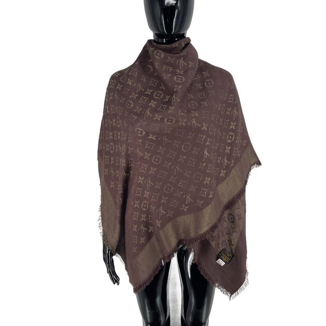 Louis Vuitton Pink Monogram Silk Wool Scarf - 4