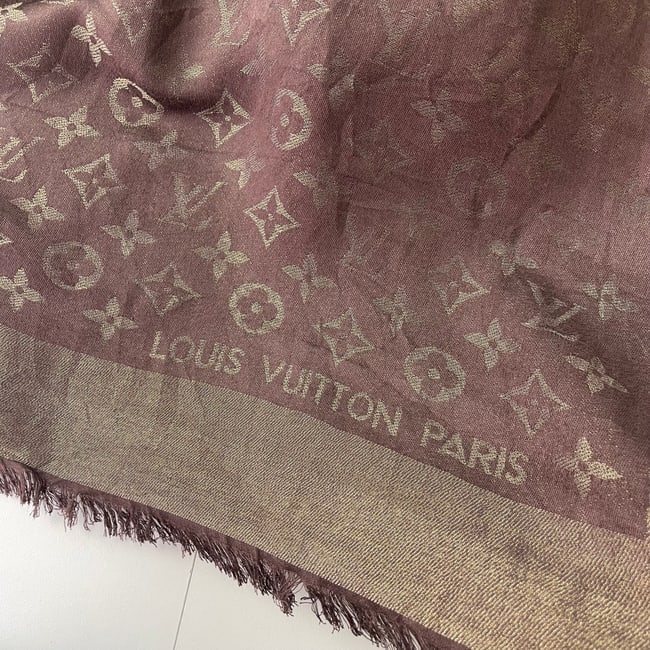 Louis Vuitton Pink Monogram Silk Wool Scarf - 5