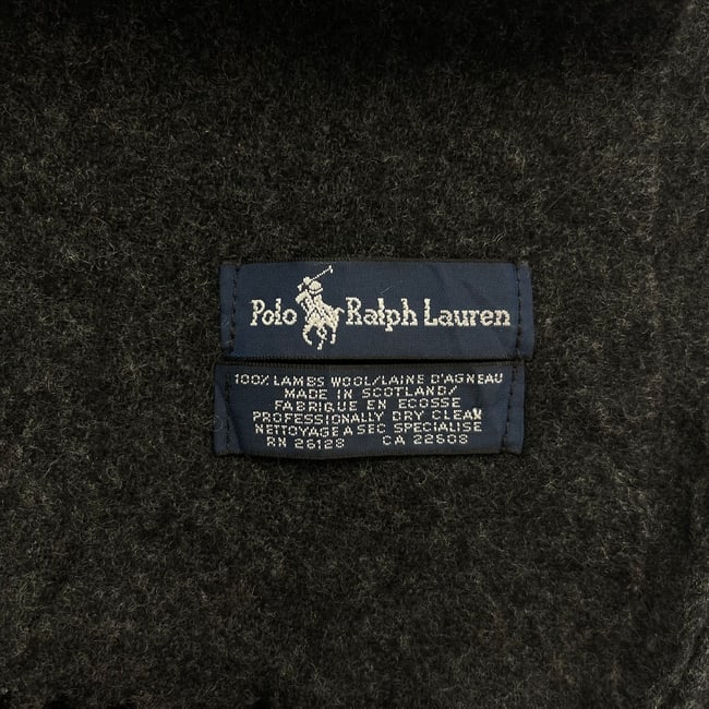 Polo Ralph Lauren Dark Grey 100% Wool Scarf - 6