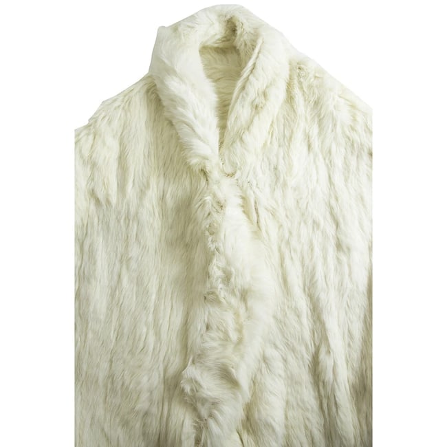 Genuine White Rabbit Fur Wedding Evening Long Scarf Shawl Wrap Warm Etole - 5