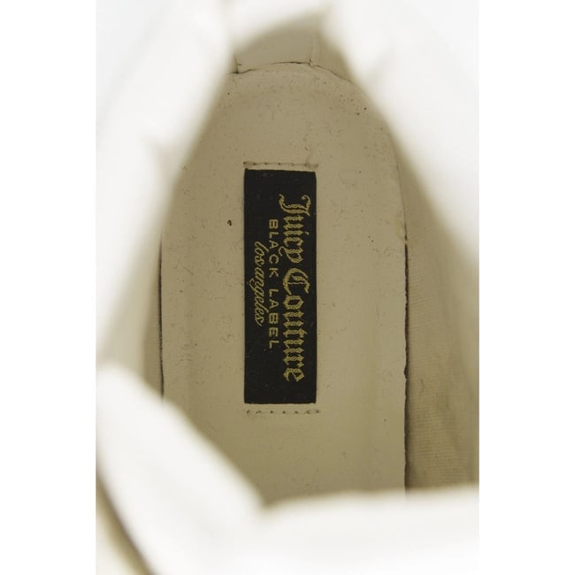 Juicy Couture Quilted White Leather High-Top Sneakers Wedge Trainers Shoes 7.5 - 8