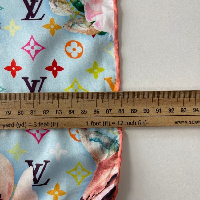 Louis Vuitton Blue Printed 100% Silk Scarf - 5