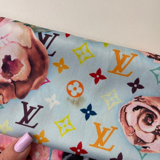 Louis Vuitton Blue Printed 100% Silk Scarf - 7
