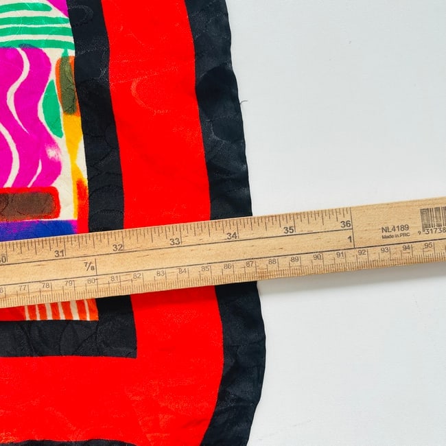 Balenciaga Red Printed 100% Silk Scarf - 7