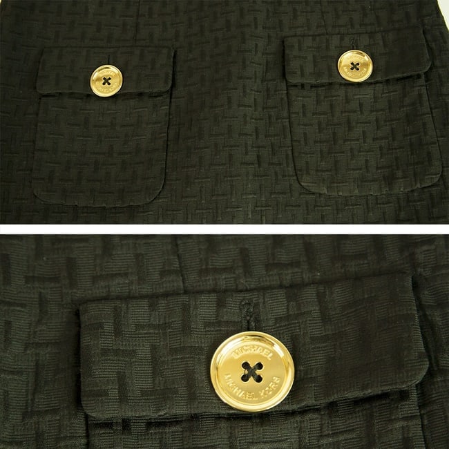 Michael By Michael Kors Black Sleeveless Gold Buttons Mini Length dress size 6 - 3