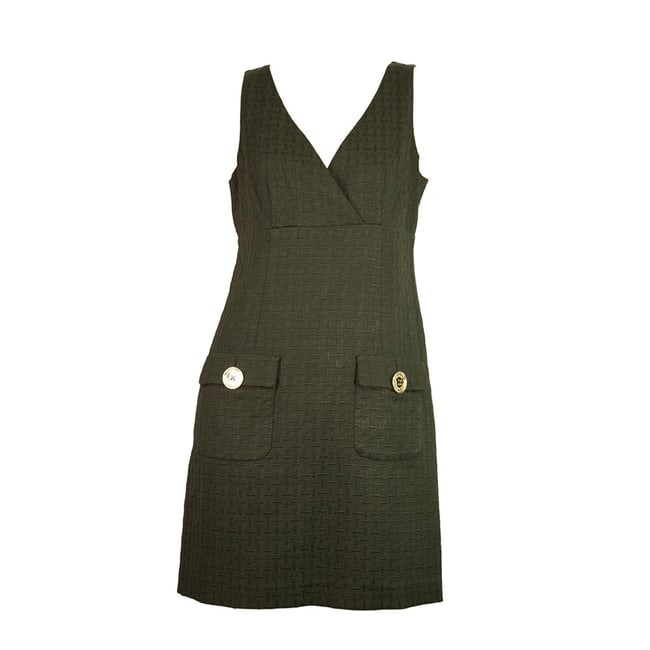 Michael By Michael Kors Black Sleeveless Gold Buttons Mini Length dress size 6 - 5