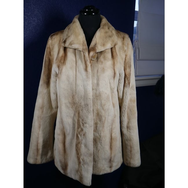 Stunning RARE Sheared Palomino Jaguar Mink Fur Coat Jacket (1 of 5)
