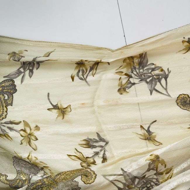 Aquascutum Green Floral 100% Silk Scarf - 9