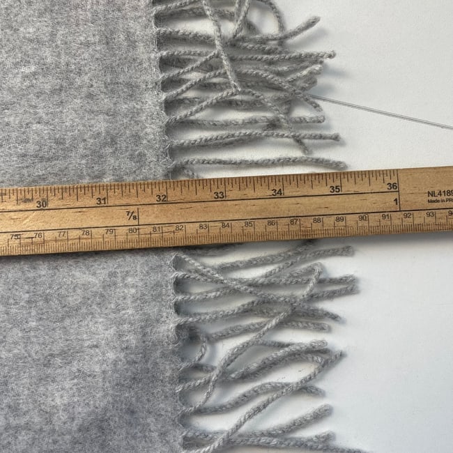 Yves Saint Laurent Grey Solid 100% Wool Scarf - 8