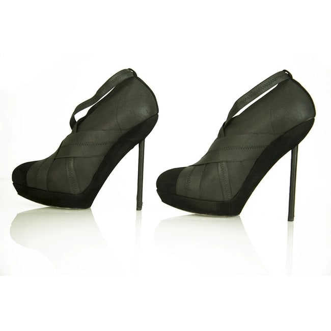 Yves Saint Laurent YSL black elasticated fabric & suede platform booties 40 - 4
