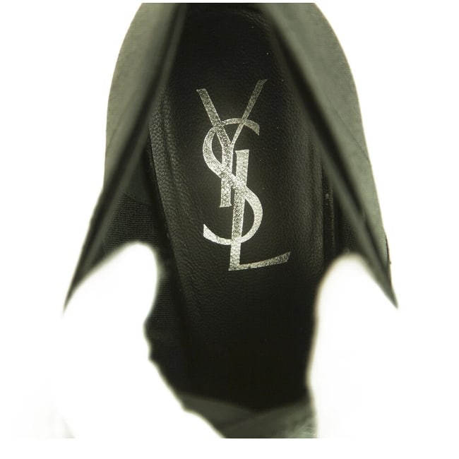 Yves Saint Laurent YSL black elasticated fabric & suede platform booties 40 - 6