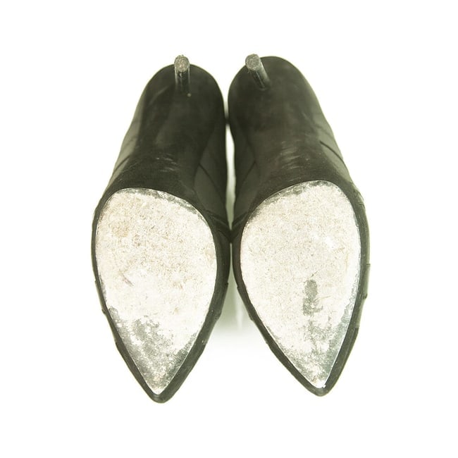 Yves Saint Laurent YSL black elasticated fabric & suede platform booties 40 - 8