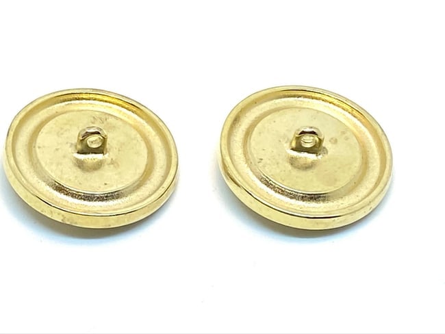 Versace Vintage Medusa Head Shank Button w/ Mustard color lacquer and ray border - 4