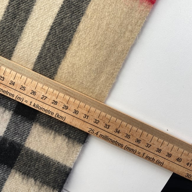 Burberry Light Beige Plaid 100% Cashmere Scarf - 8