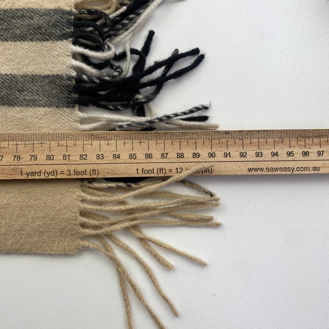 Burberry Light Beige Plaid 100% Cashmere Scarf - 9