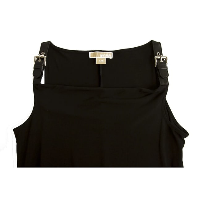 Michael By Michael Kors Black Buckle Details Knee Length dress size L - 5