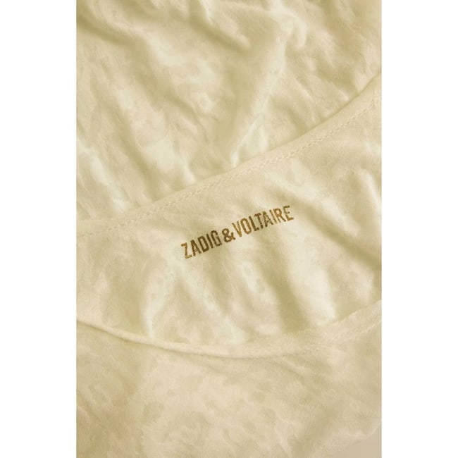 Zadig and Voltaire White Carly burn Womans Tank Vest Sleeveless Top - Size U - 3