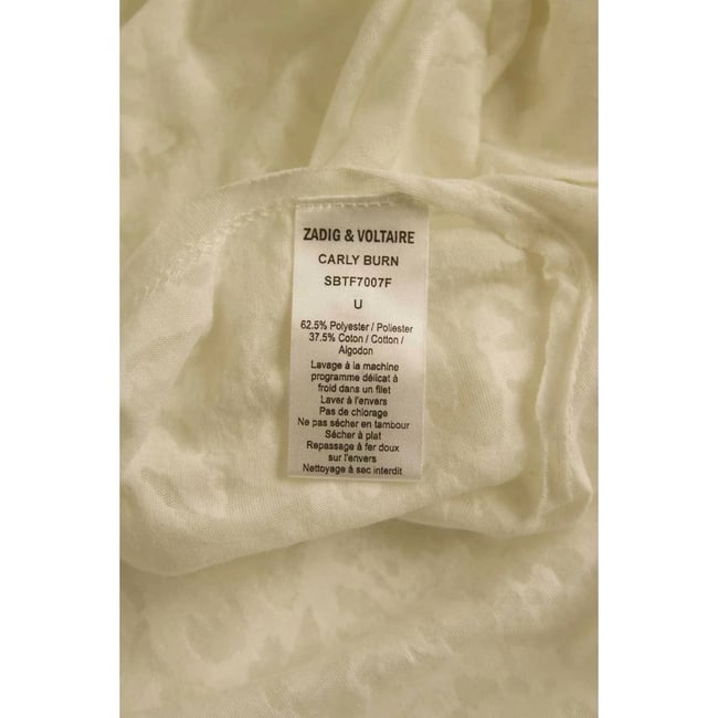 Zadig and Voltaire White Carly burn Womans Tank Vest Sleeveless Top - Size U - 4