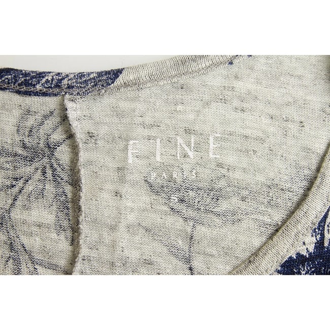 Fine Paris Eleanor Gray Blue Floral Linen Sleeveless Long Maxi Tank Dress sz S - 3
