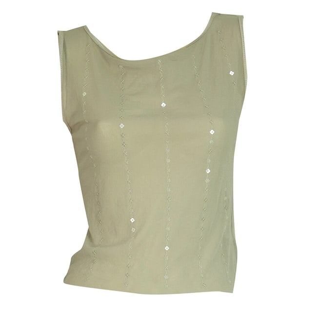 Love Sex Money Gray Sequined Sequins Short Tank Vest Sleeveless Top Size S - 7