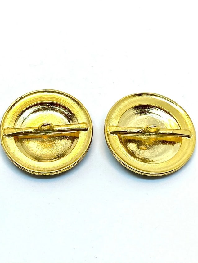 Versace Vintage Medusa Head Shank Button with Brown color lacquer forming rays - 4