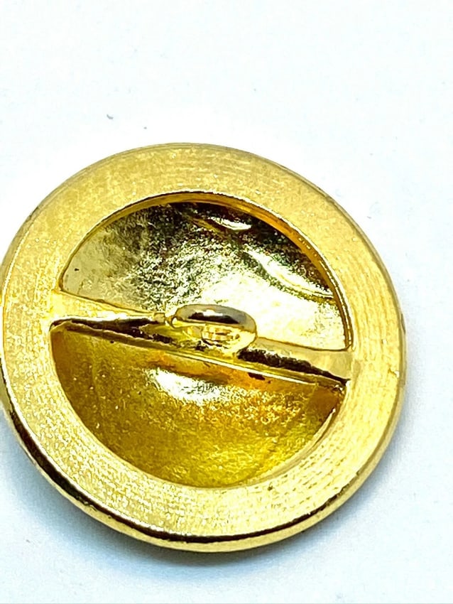 Versace Vintage Medusa Head Shank Button with Brown color lacquer forming rays - 5