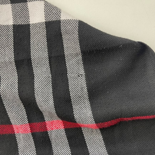 Burberry Black Plaid 100% Cashmere Scarf - 8