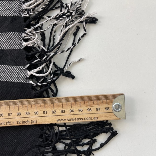Burberry Black Plaid 100% Cashmere Scarf - 9