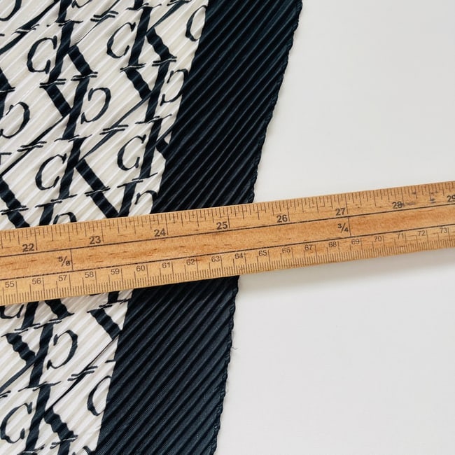 Calvin Klein White & Black Monogram Stretch 100% Silk Scarf - 5