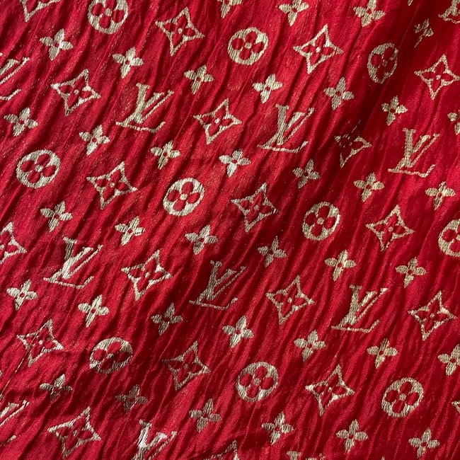 Louis Vuitton Red Reversible Silk Wool Scarf - 5