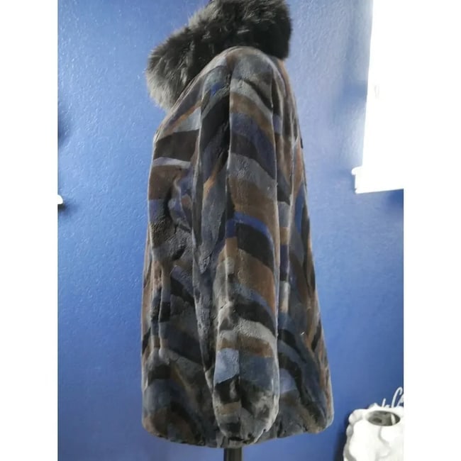 Beautiful Reversible Sheared Mink & Fox Fur Coat Jacket - 2