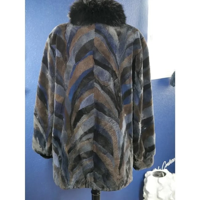Beautiful Reversible Sheared Mink & Fox Fur Coat Jacket - 3