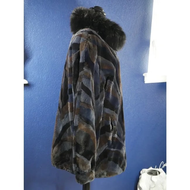 Beautiful Reversible Sheared Mink & Fox Fur Coat Jacket - 4