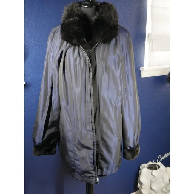 Beautiful Reversible Sheared Mink & Fox Fur Coat Jacket - 5