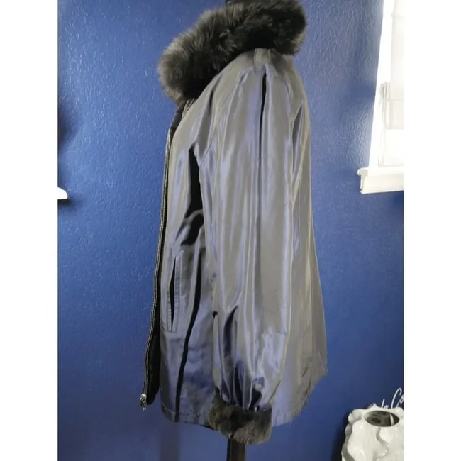 Beautiful Reversible Sheared Mink & Fox Fur Coat Jacket - 6