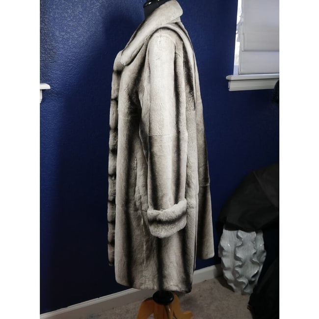 Gorgeous NWOT Chinchilla Rex Fur Coat Jacket - 2