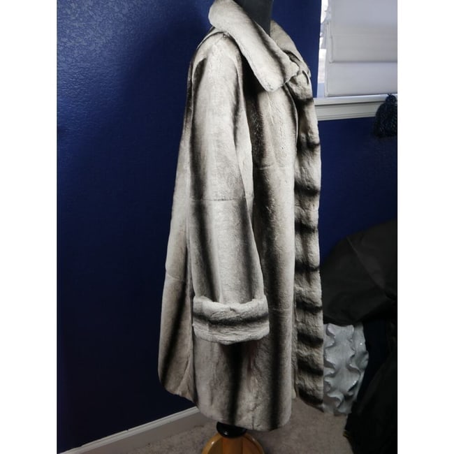 Gorgeous NWOT Chinchilla Rex Fur Coat Jacket - 4