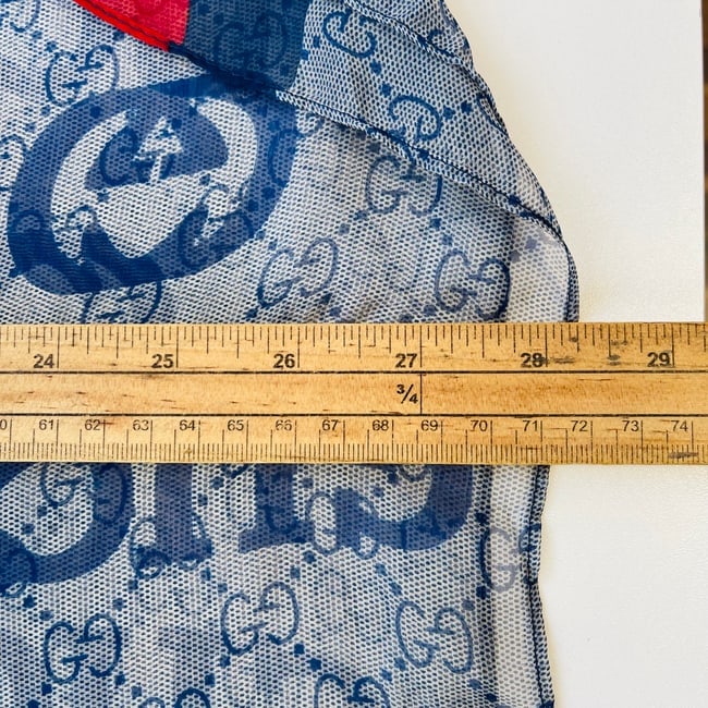 Gucci Blue Printed 100% Silk Scarf - 8