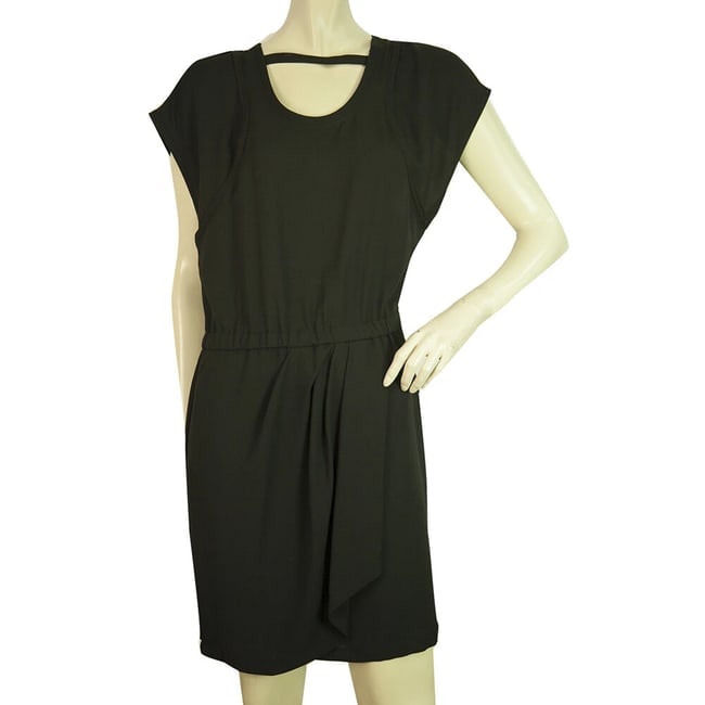 IRO Black Sanyia Cap Sleeves Polyester Jersey Mini Dress size 36: Title:IRO Black Sanyia Cap Sleeves Polyester Jersey Mini Dress size 36 Description:IRO Black Sanyia Cap Sleeves Polyester Jersey Mini Dress size 36 Now here is a black dress for casual look with an at