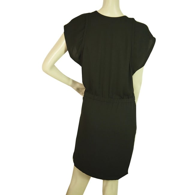 IRO Black Sanyia Cap Sleeves Polyester Jersey Mini Dress size 36 - 2