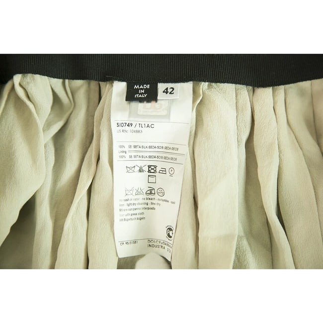 Dolce & Gabbana D&G Black & White Silk Pleated Mini Skirt Size 42 - 4