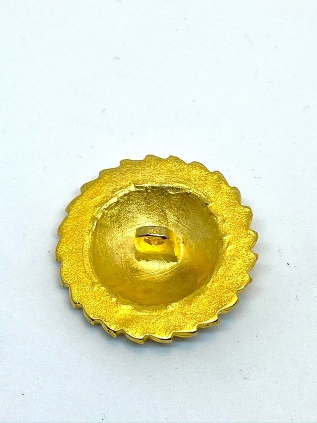 Versace Vintage Medusa Head Shank Button with Clear Crystal Beads Trim - 5