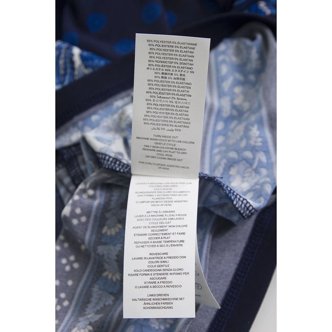Michael Kors Blue Tie Neck 3/4 Sleeves Floral Tunic Top Blouse size P - 4