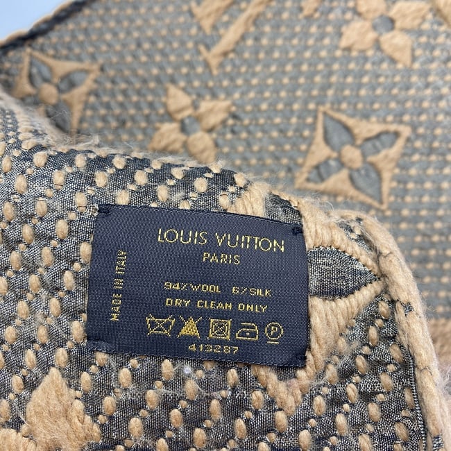 Louis Vuitton Thick Wool & Silk Blend Brown Scarf - 6