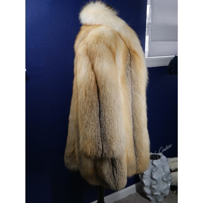Stunning Golden Island Fox Fur Stroller Coat Jacket - 5