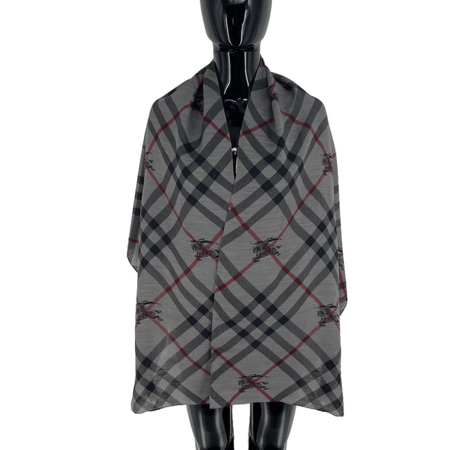 Burberry Grey Plaid 100% Silk Scarf: Title:Burberry Grey Plaid 100% Silk Scarf Brand:Burberry Date/Period:Modern Materials:100% Silk Size:One Size Description:Burberry Grey Plaid 100% Silk Scarf Reserve: $90.00 Shipping: Domestic: Flat-r