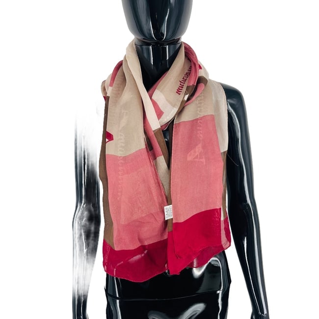 Aquascutum Red Printed 100% Silk Scarf - 4