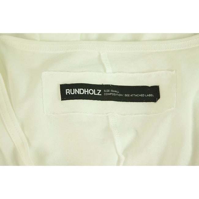 Rundholz White Bodycon Asymmetrical Length Cotton Sleeveless Tank Mini Dress S - 3