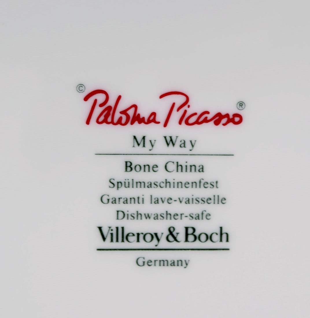 Paloma Picasso for Villeroy & Boch. "My way" dish and candlestick in porcelain. Colorful decoration. - 7